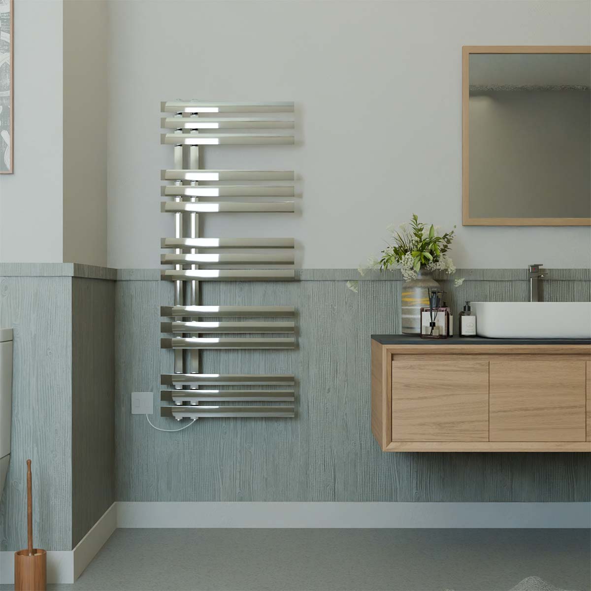 Ecostrad Scena Electric Towel Rail - Chrome