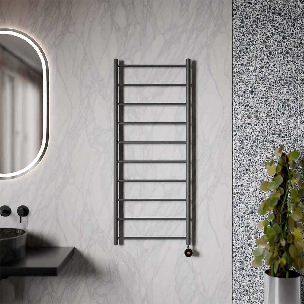 Ecostrad Round Jet TriQ WiFi Electric Towel Rail - Anthracite