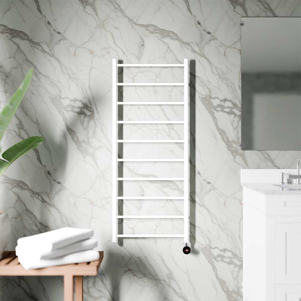 Ecostrad Round Jet TriQ WiFi Electric Towel Rail - White
